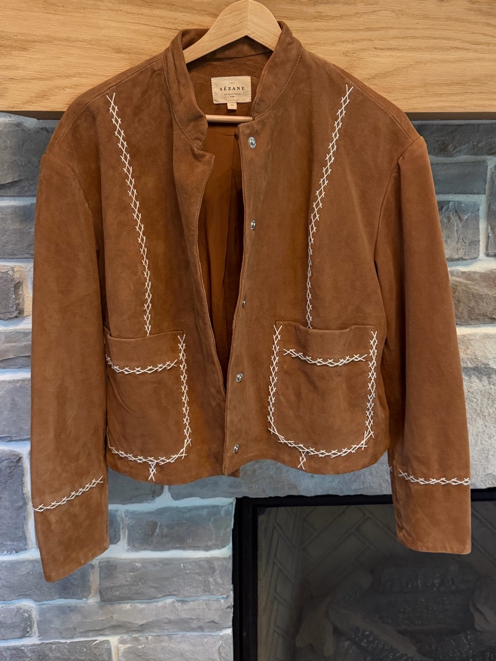 Sezane Giuseppe Suede Jacket, size 36